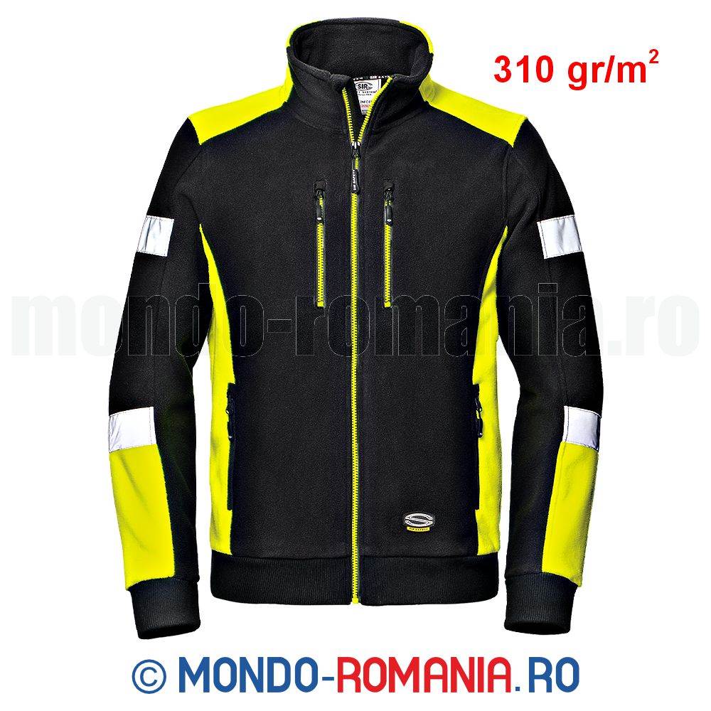 Jacheta din polar termoizolant - COMFORT FLEECE negru/neon